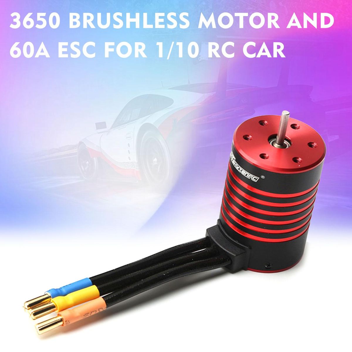 GTSKYTENRC 3650 Brushless Motor 4500KV Waterproof Motor 60A ESC T Plug for 1/10 RC Car Truck