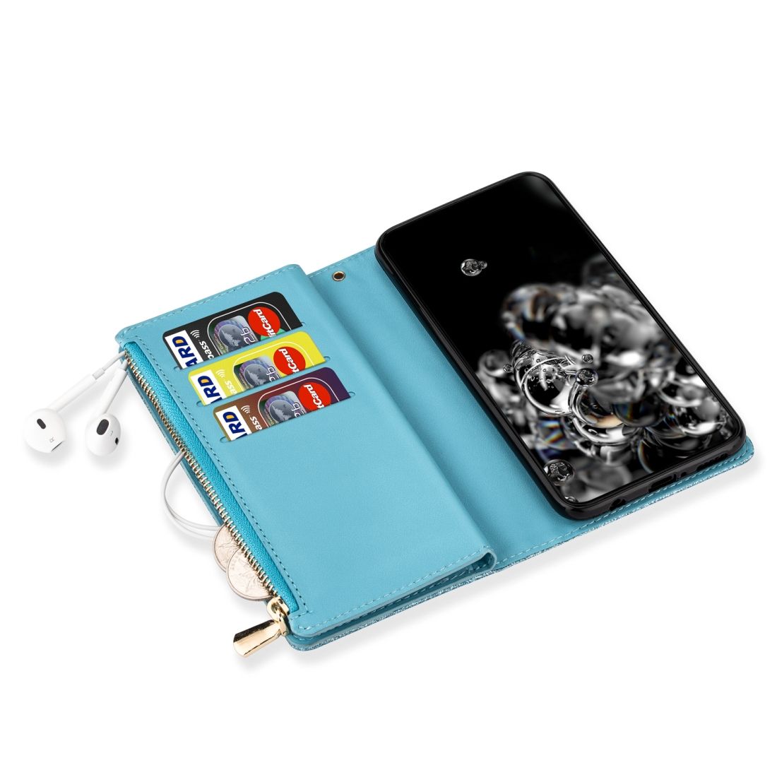 For Huawei Mate 20 Glitter Zipper Leather Case