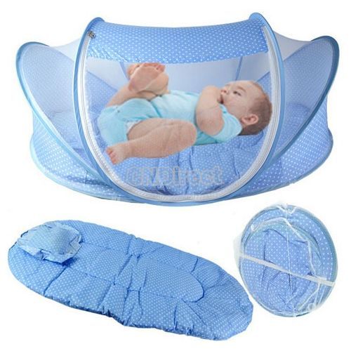 POP UP BABY BED WITH MOSQUITO NET(BLUE)
