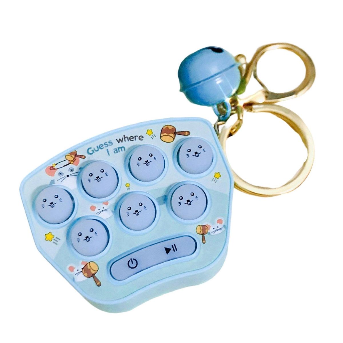 Game Machine Whack-a-mole Mini Portable Game Console Keychain Blue