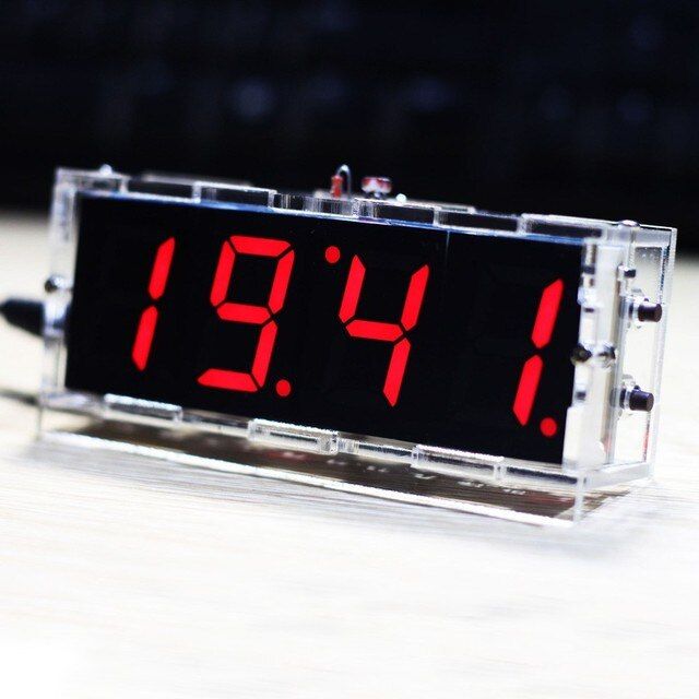 Compact 4-digit Diy Digital Led Clock Kit Light Alarm Clock