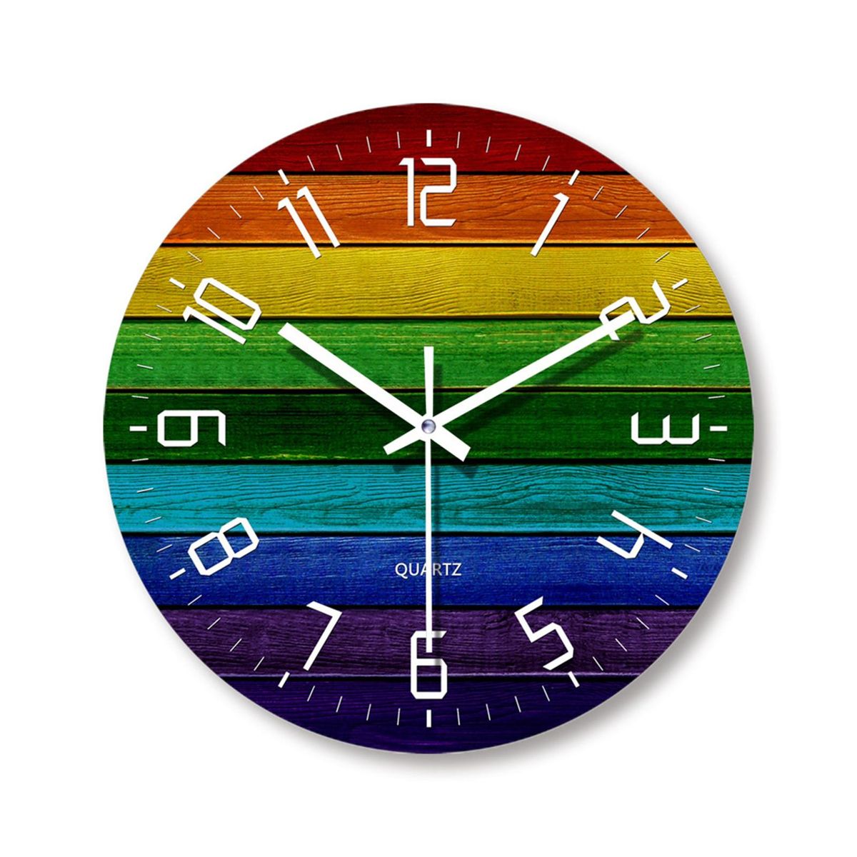 Modern Wall Clock Rustic Wood Wall Clock Silent Battery for Home