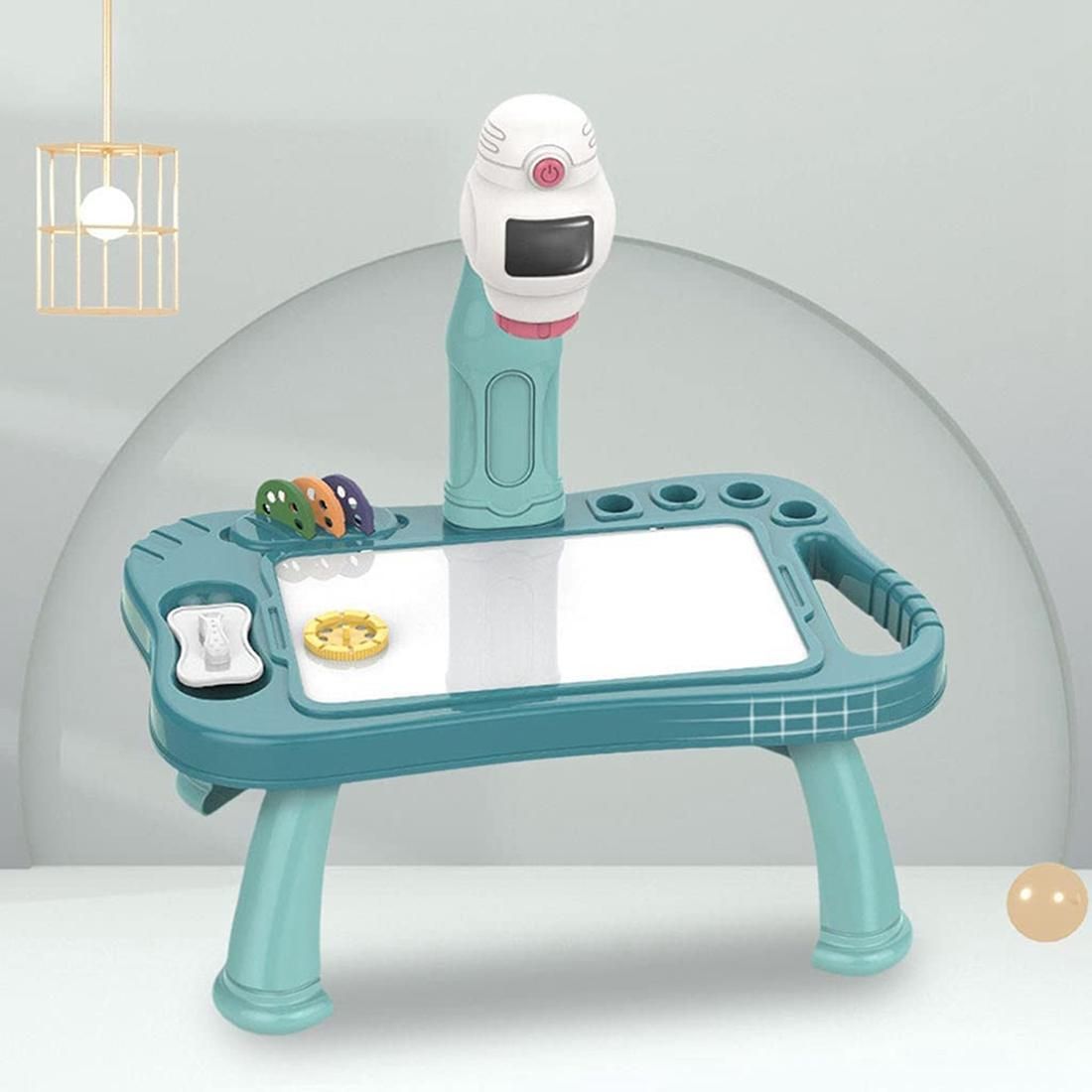 Smart Graffiti Children's Projection Drawing Board,Smart Projector Kid's Drawing Table Set,Learning Drawing Game,Pink