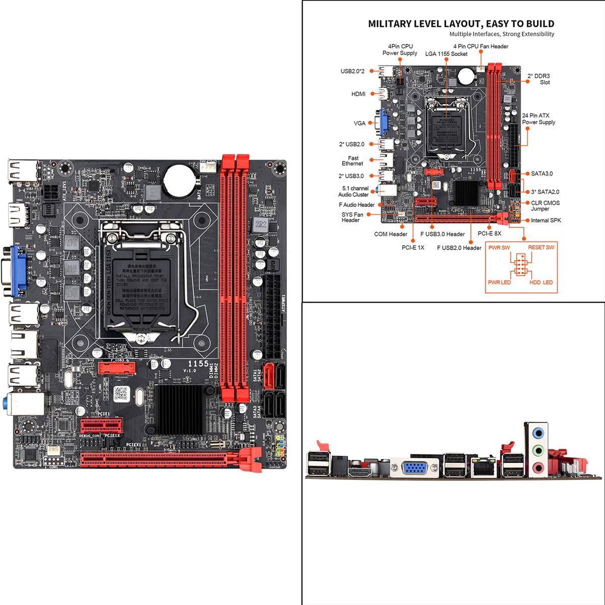 Gaming Motherboard CPU LGA 1333MHz Upgraded Chipset For