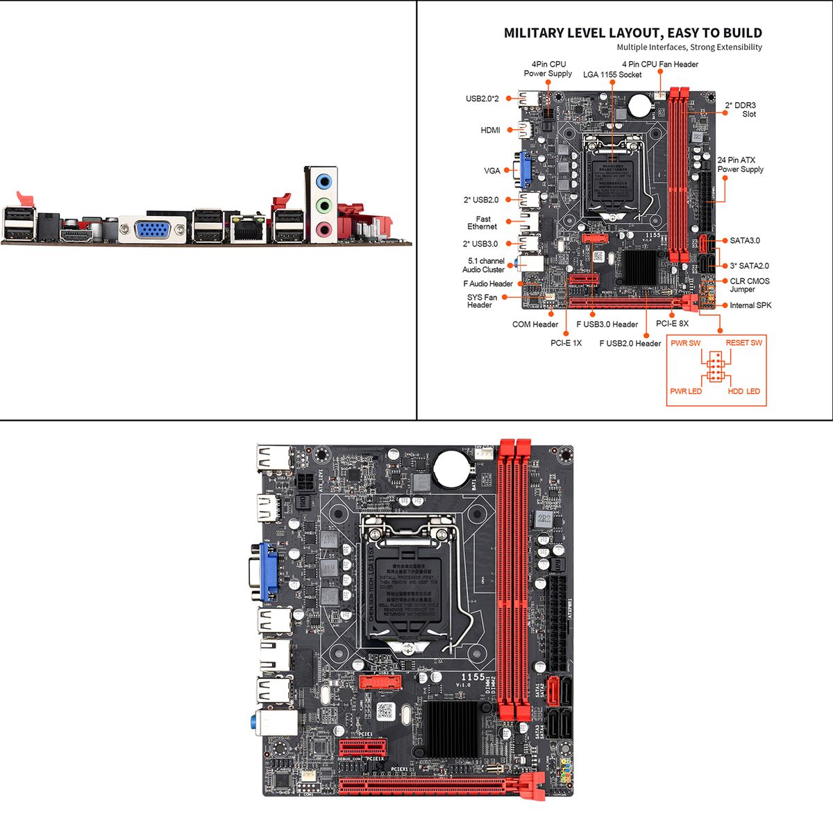 Gaming Motherboard CPU LGA 1333MHz Upgraded Chipset For