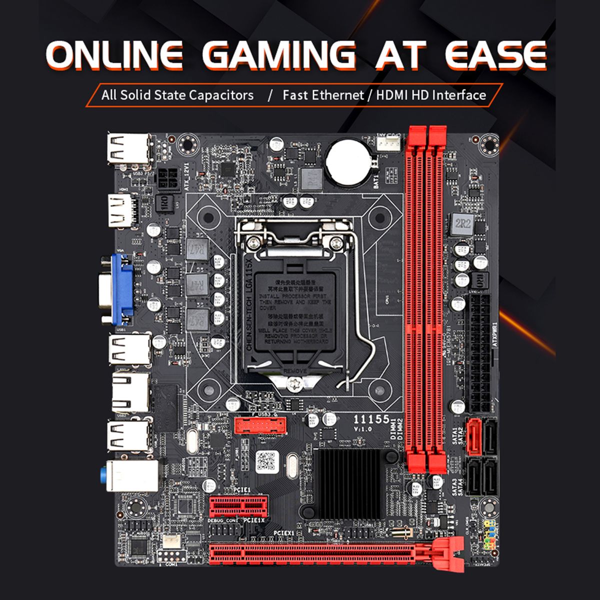 Gaming Motherboard CPU LGA 1333MHz Upgraded Chipset For