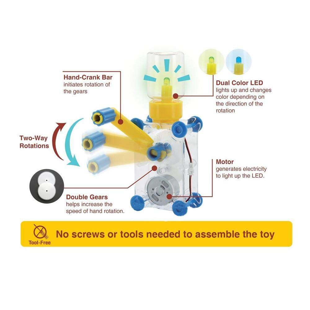 Hand Dynamo Hand Diy Small Inventions Technology Small-scale Production Of Children In Science Experiments For Primary School Students With Laughing Fish Hand-shaking