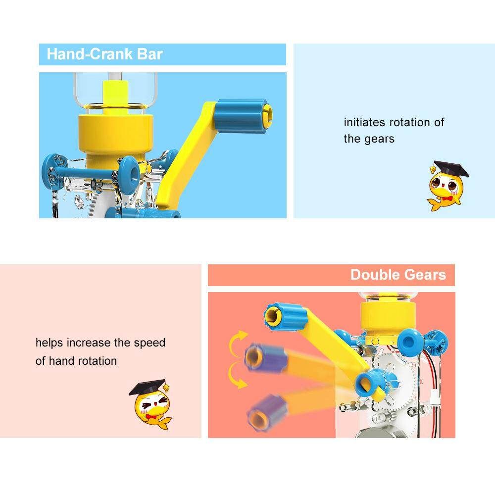 Hand Dynamo Hand Diy Small Inventions Technology Small-scale Production Of Children In Science Experiments For Primary School Students With Laughing Fish Hand-shaking
