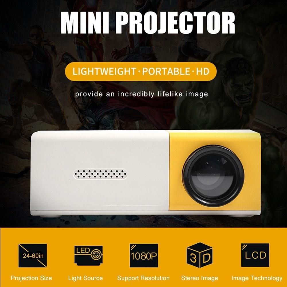 Mini Projector Portable Video Projector Outdoor Movie Projector with HD USB AV Interfaces Remote Control 400 lux LED LCD Portable Home Theater Projector for Video TV Movie Party Game Outdoor Entertainment
