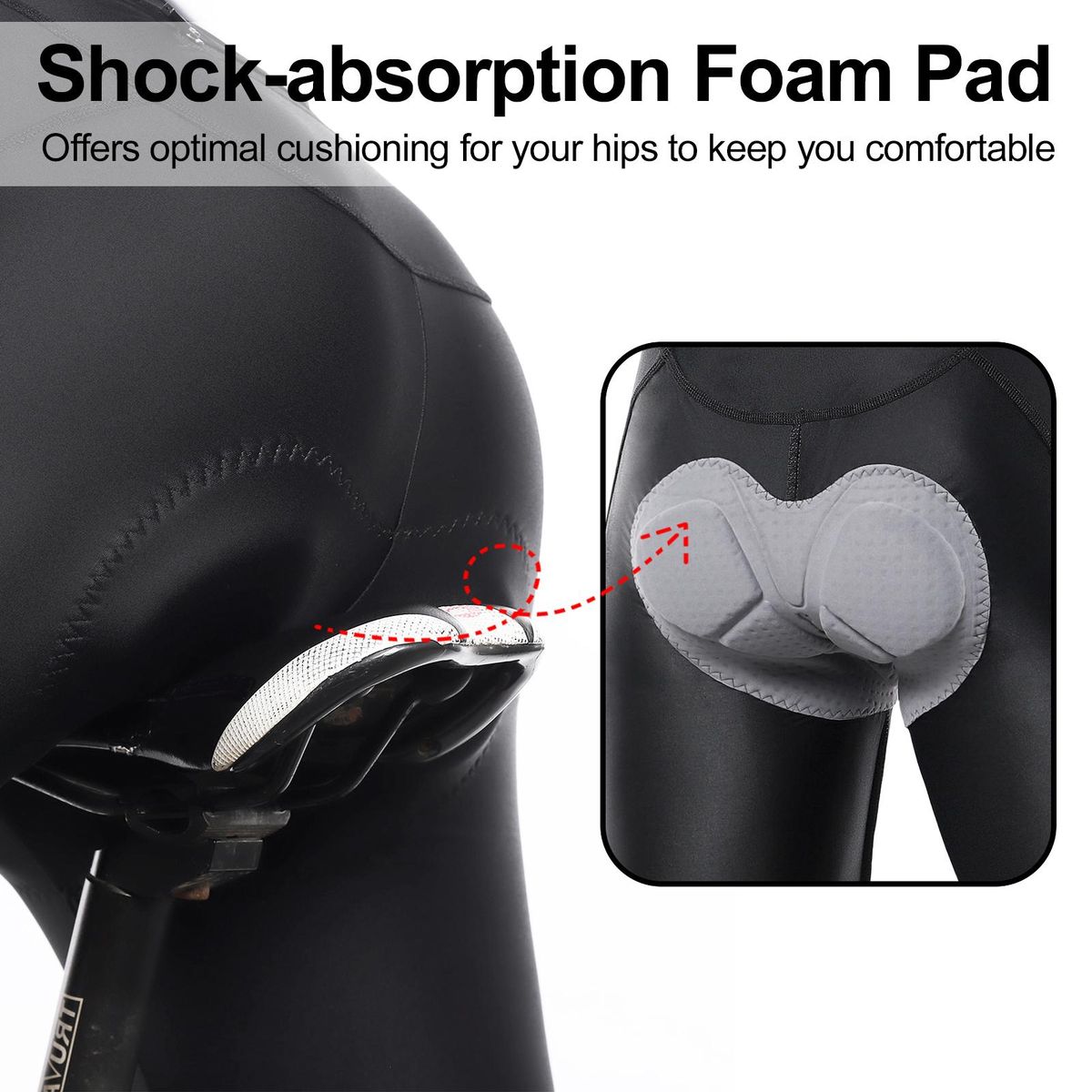 Men Cycling Shorts Padded Bike Shorts with 3 Pockets Breathable Bicycle Riding Biking Shorts Tights