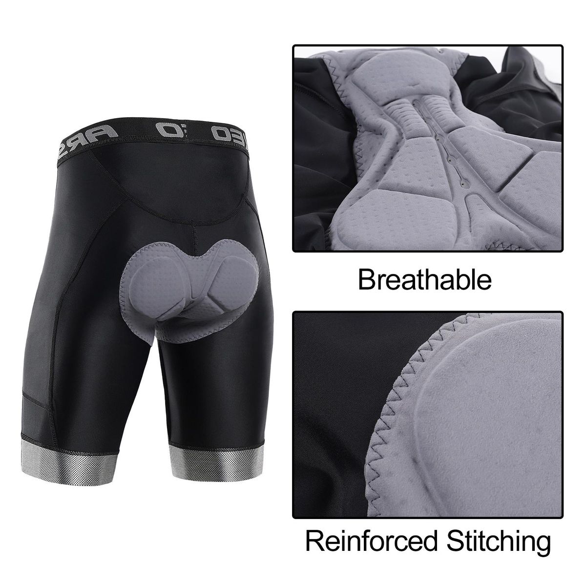 Men Cycling Shorts Padded Bike Shorts with 3 Pockets Breathable Bicycle Riding Biking Shorts Tights