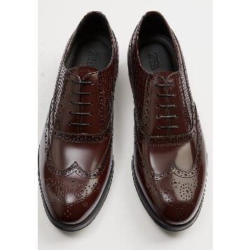 Brogues Men's Shoe- Red