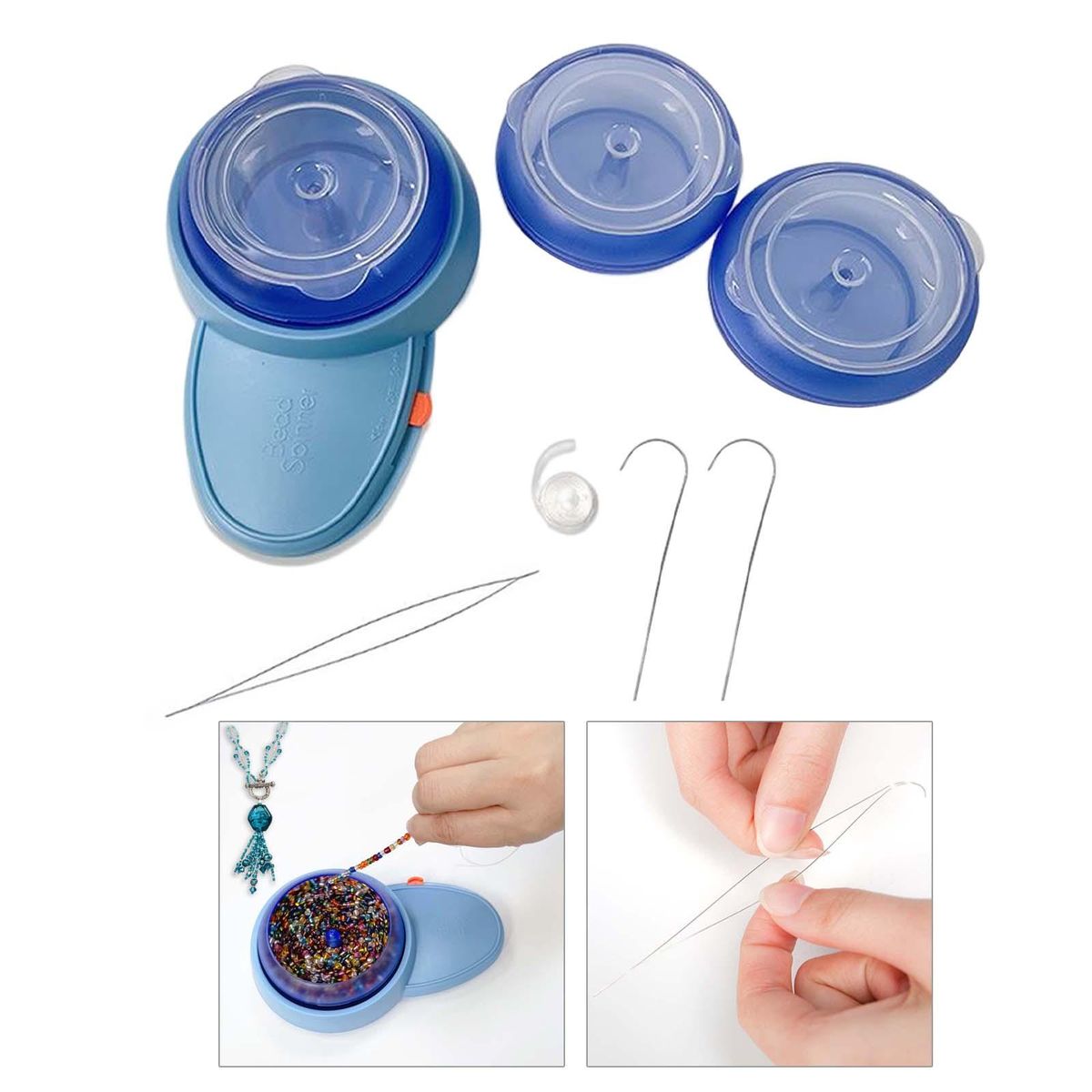 Electric Bead Spinner Beaded Needles Threading Battery Powered Machine