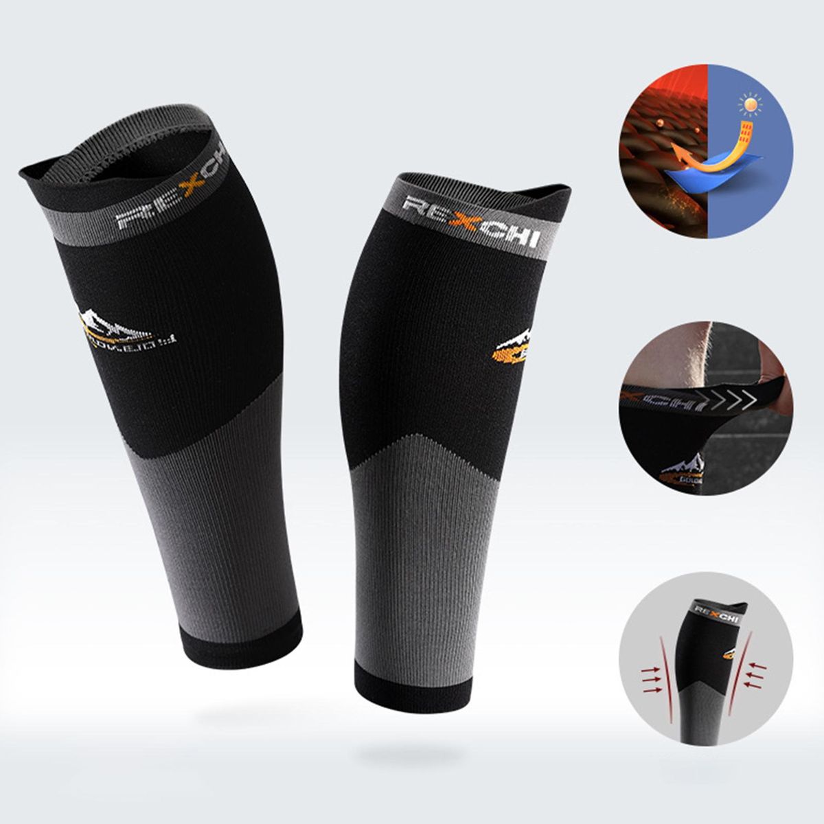 1 Pair Leg Sleeve Running Compression Leg Black