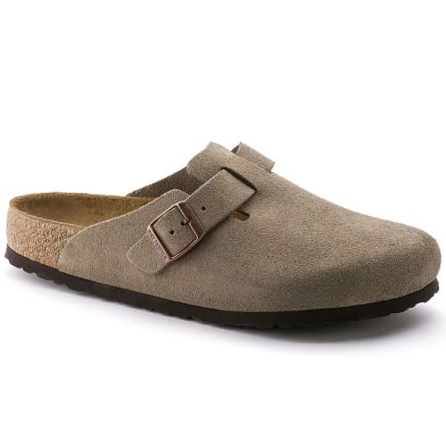 Mens Suede Birkenstock Mule - Grey