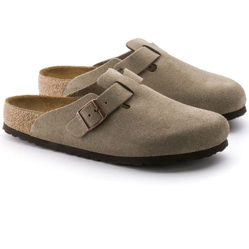 Mens Suede Birkenstock Mule - Grey