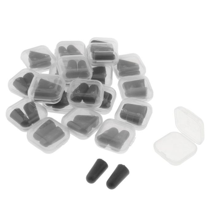 20 Pair Disposable Sponge Ear Plugs Sound Blocking Noise Black