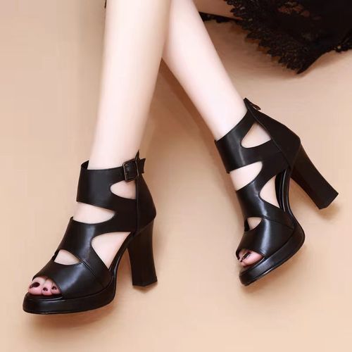 Ladies Fashion Block Heel Platform Casual Sandals