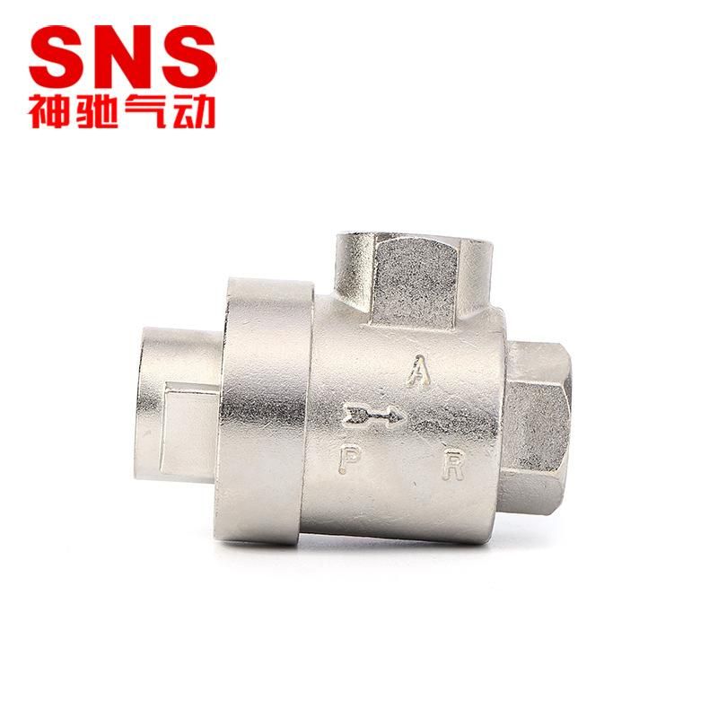 Sns Shenchi Pneumatic Hot Sale Promotion Bqe Series Quick Exhaust Valve Pneumatic One-Way through Way Valve Price Cheap