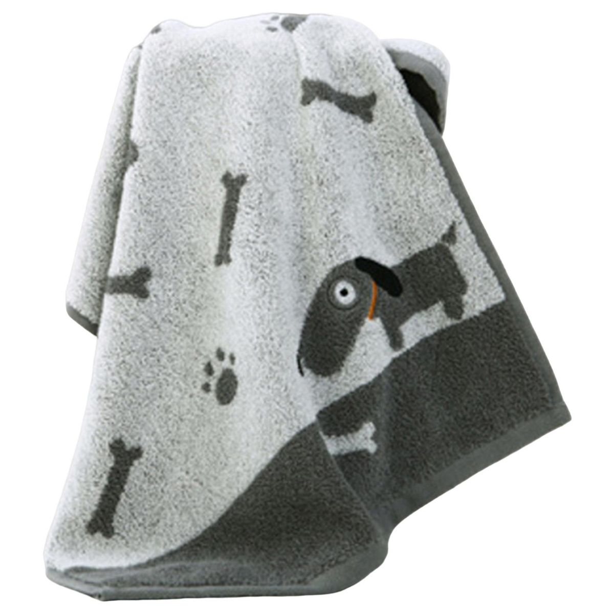 Bath Towel Puppy Pattern Bathroom Shower Large Towel Grey
