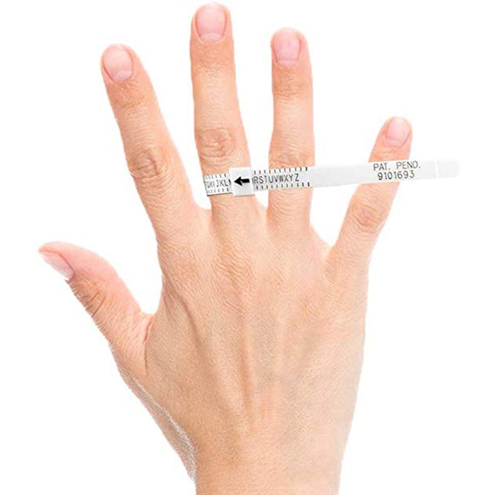 Size Ring Sizer Plastic Finger Sizing Measurement Belt Uk Ring Size Measure-white