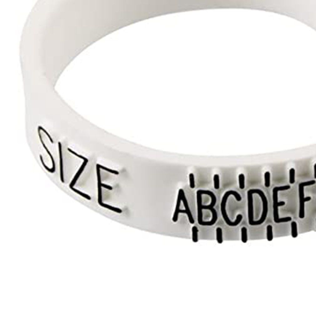 Size Ring Sizer Plastic Finger Sizing Measurement Belt Uk Ring Size Measure-white