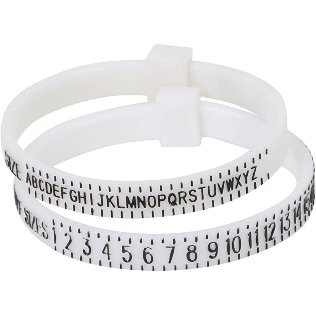 Size Ring Sizer Plastic Finger Sizing Measurement Belt Uk Ring Size Measure-white