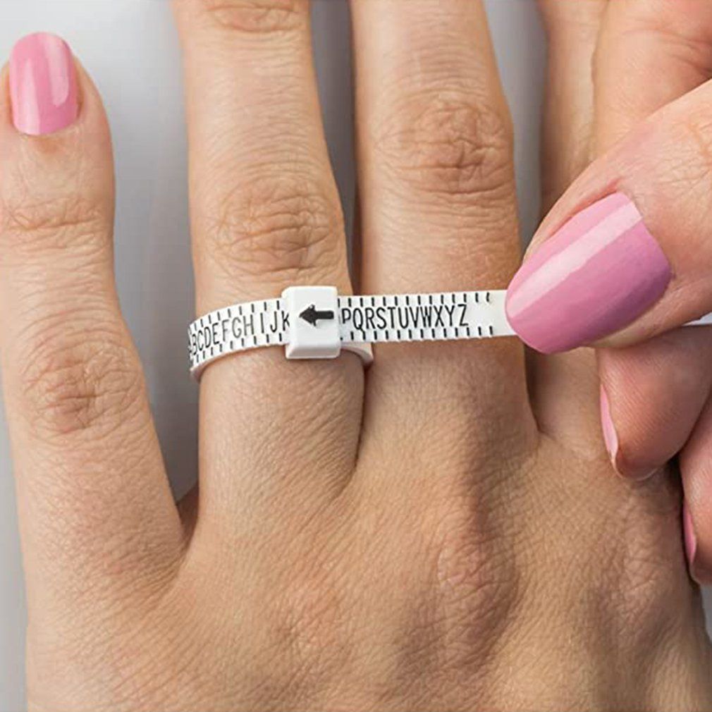 Size Ring Sizer Plastic Finger Sizing Measurement Belt Uk Ring Size Measure-white