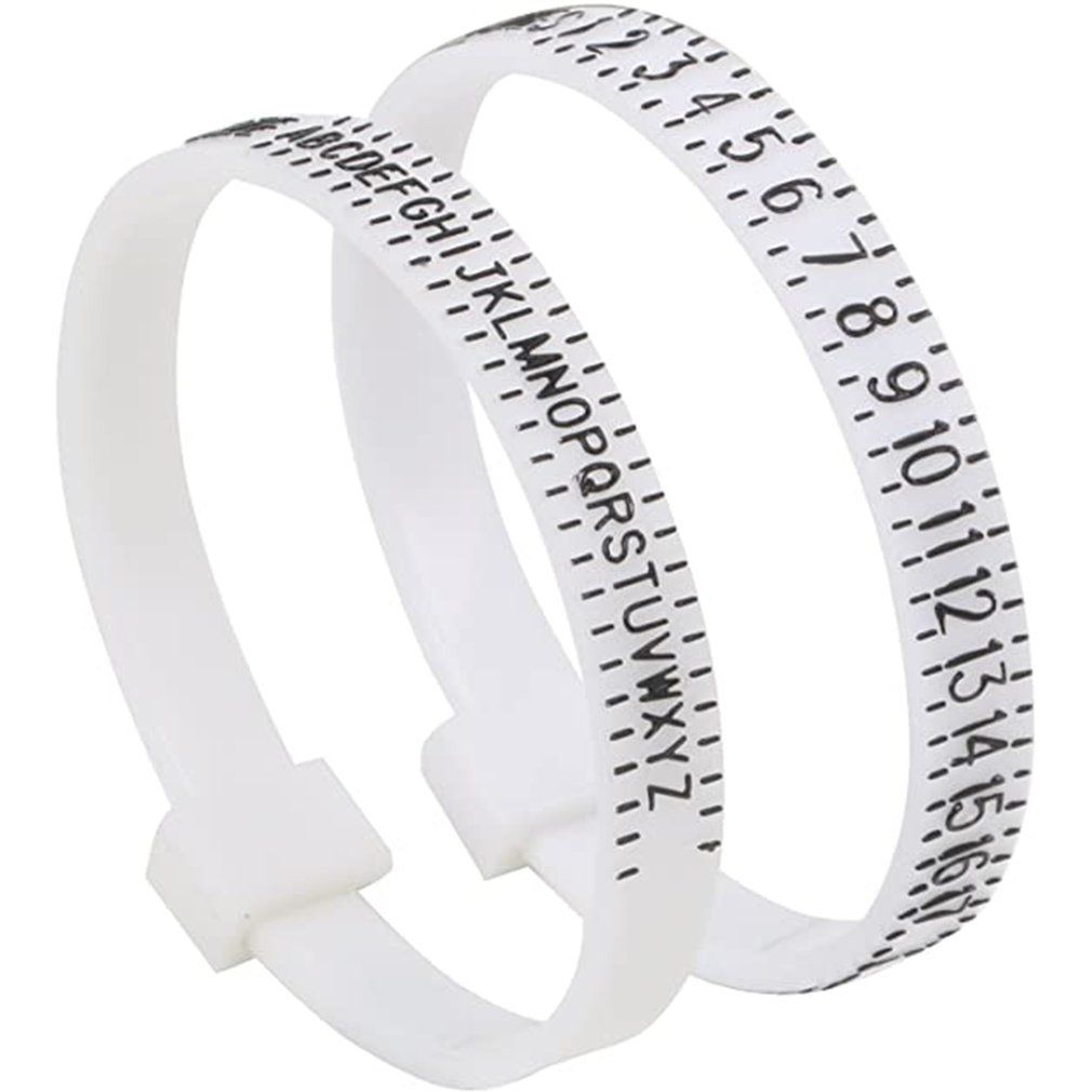Size Ring Sizer Plastic Finger Sizing Measurement Belt Uk Ring Size Measure-white