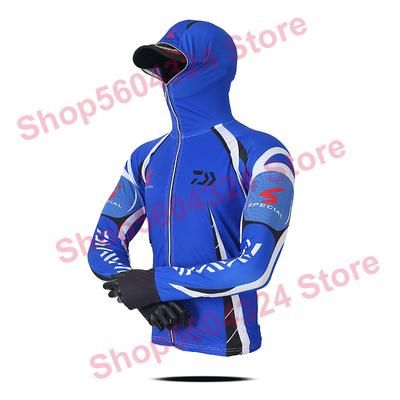 A Clothes Fishing Shirt Jacket Ice Silk Quick Dry Sports Clothing Sun Protection Face Neck Anti-uv Breathable Fishing Hooded