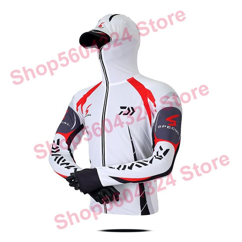 A Clothes Fishing Shirt Jacket Ice Silk Quick Dry Sports Clothing Sun Protection Face Neck Anti-uv Breathable Fishing Hooded