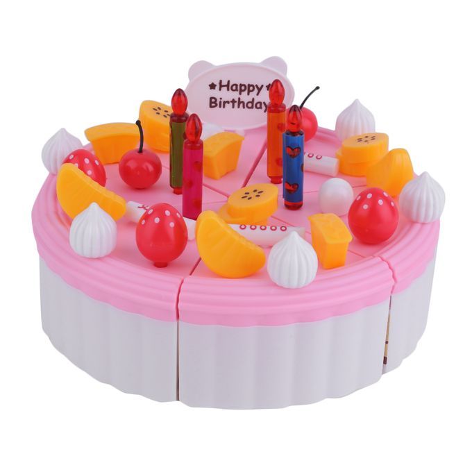 DM Birthday Cake DIY Model For Children Kids Early Educational Cl Ic Toy-Pink