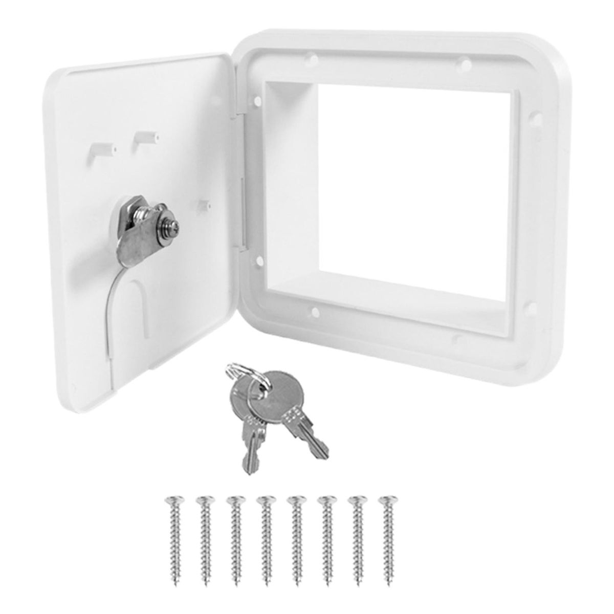 RV Electric Cable Hatch W/ 2 Keys White Cable Cover For Trailer Camper