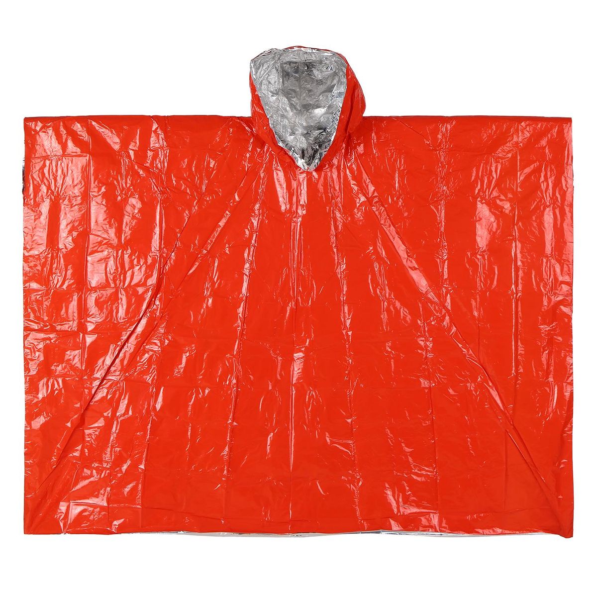 Orange Emergency Raincoat Aluminum Film Disposable Poncho Cold Insulation Rainwear