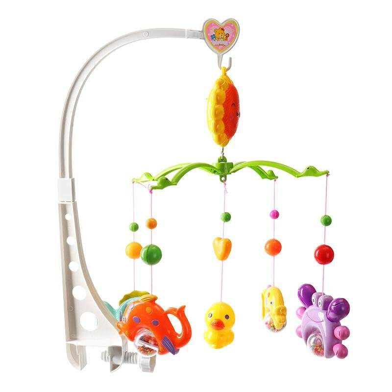 Bed Bell Musical Mobile Crib Bell Baby Toys Dreamful Bed Ring Hanging Rotate Bell Rattle Educational Toys With Bracket Ocean Series 1