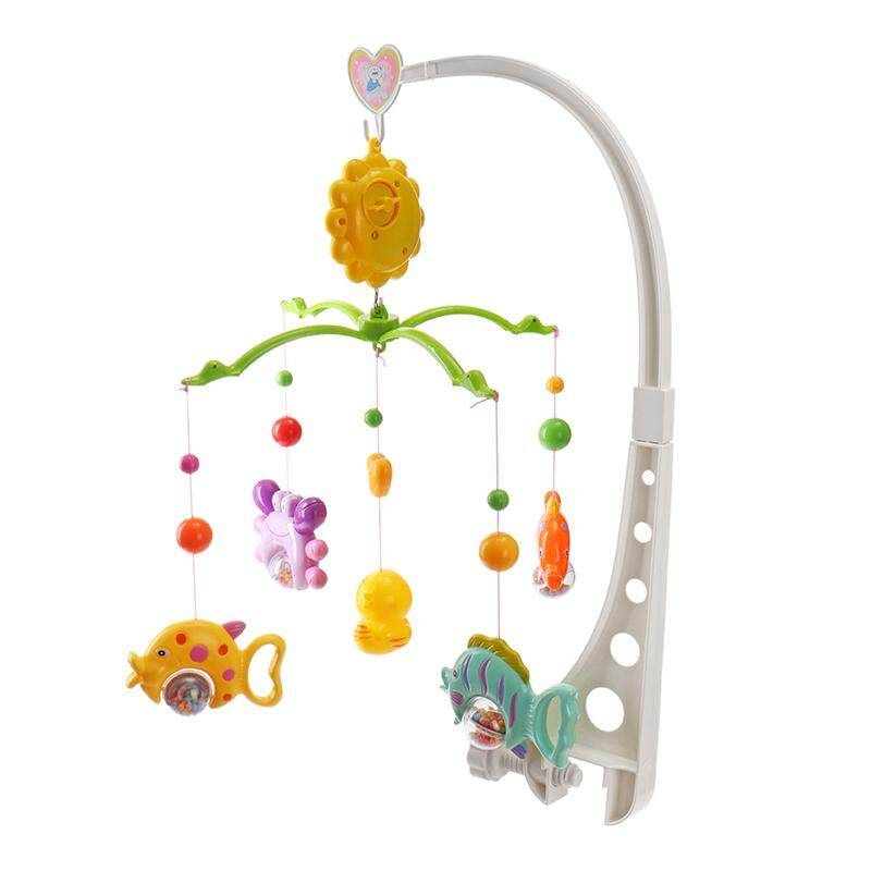 Bed Bell Musical Mobile Crib Bell Baby Toys Dreamful Bed Ring Hanging Rotate Bell Rattle Educational Toys With Bracket Ocean Series 1