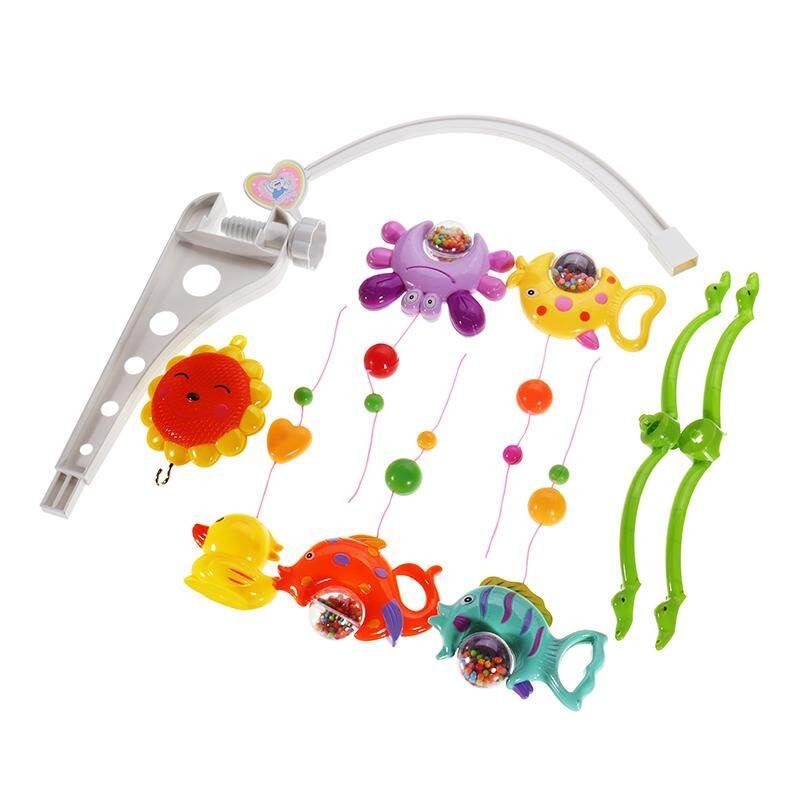 Bed Bell Musical Mobile Crib Bell Baby Toys Dreamful Bed Ring Hanging Rotate Bell Rattle Educational Toys With Bracket Ocean Series 1