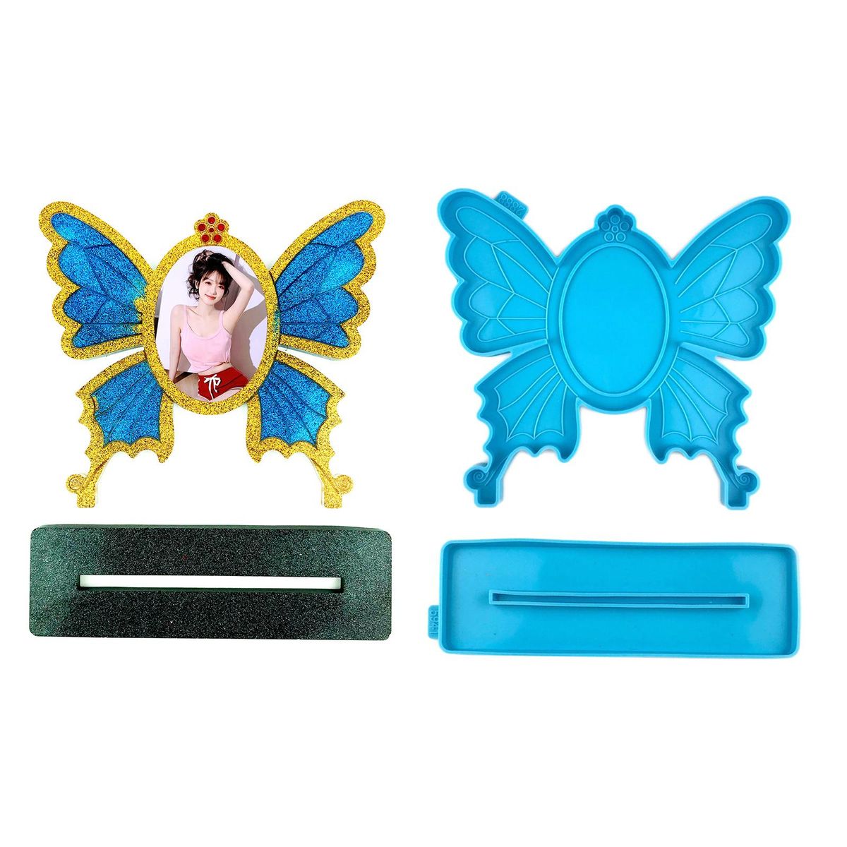 DIY Silicone Epoxy Resin  Mould Photo Picture Frame Blue