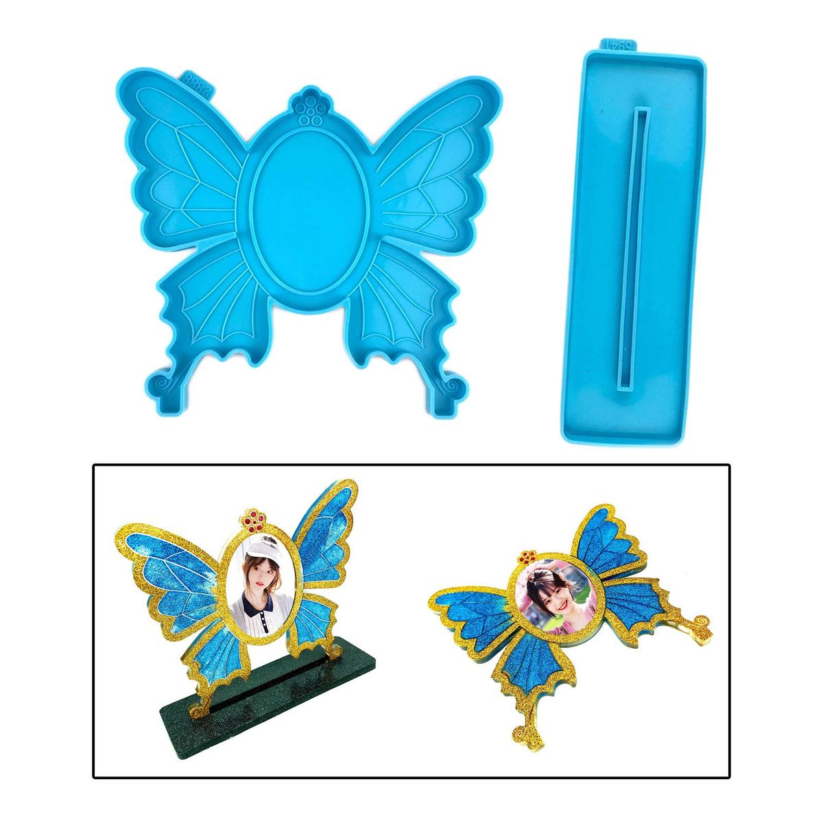DIY Silicone Epoxy Resin  Mould Photo Picture Frame Blue