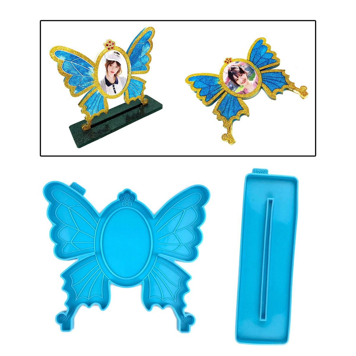 DIY Silicone Epoxy Resin  Mould Photo Picture Frame Blue
