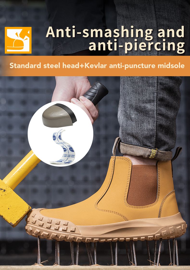 Safety Shoes Steel Toe Work Boots Leather High-Top
