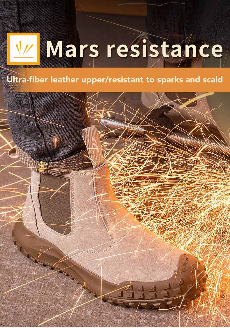 Safety Shoes Steel Toe Work Boots Leather High-Top