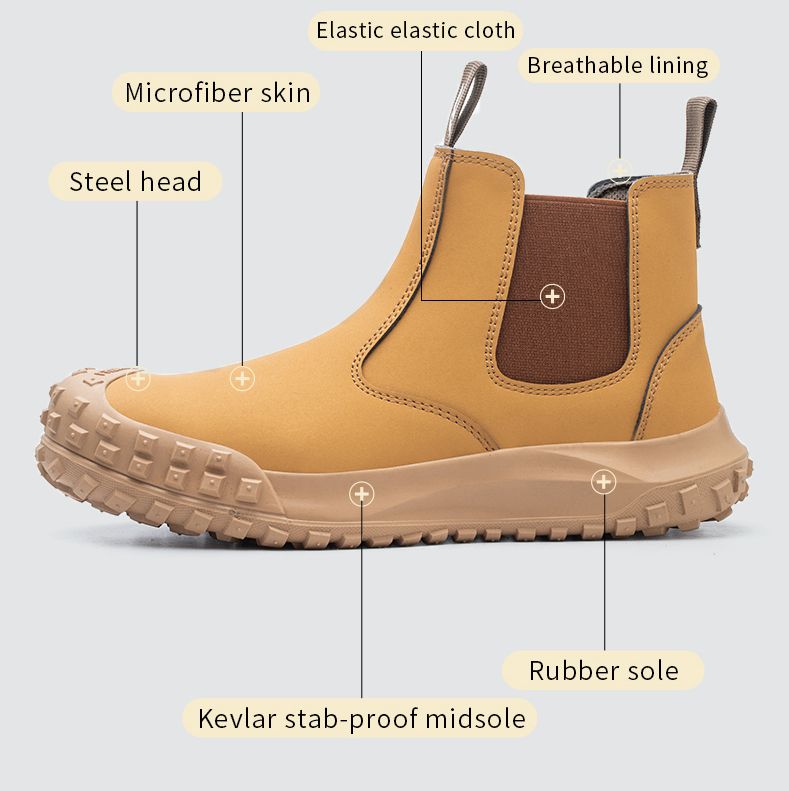 Safety Shoes Steel Toe Work Boots Leather High-Top