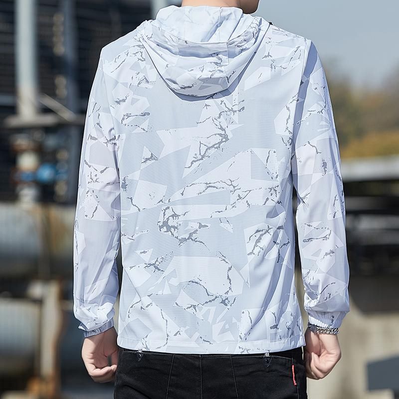 Men Summer Skin Coats Mens Breathable Light Thin Sun Protection UV Proof Casual Jacket Hooded Outdoor Windbreaker Male Clothing