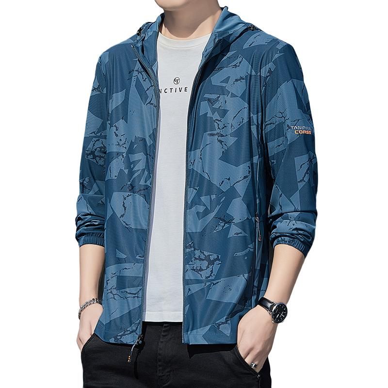 Men Summer Skin Coats Mens Breathable Light Thin Sun Protection UV Proof Casual Jacket Hooded Outdoor Windbreaker Male Clothing