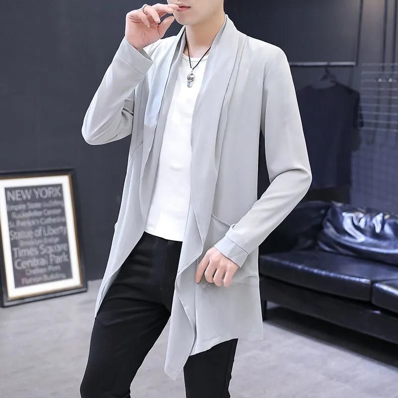 Men Clothing 2022 Men's Ultra-thin Windbreaker Mid-length Summer Sun Protection Clothes Coat Trend Korean Version Handsome Cloak