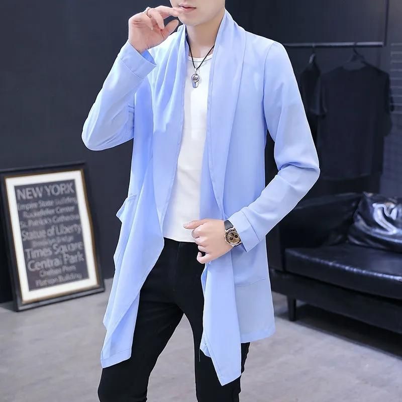 Men Clothing 2022 Men's Ultra-thin Windbreaker Mid-length Summer Sun Protection Clothes Coat Trend Korean Version Handsome Cloak