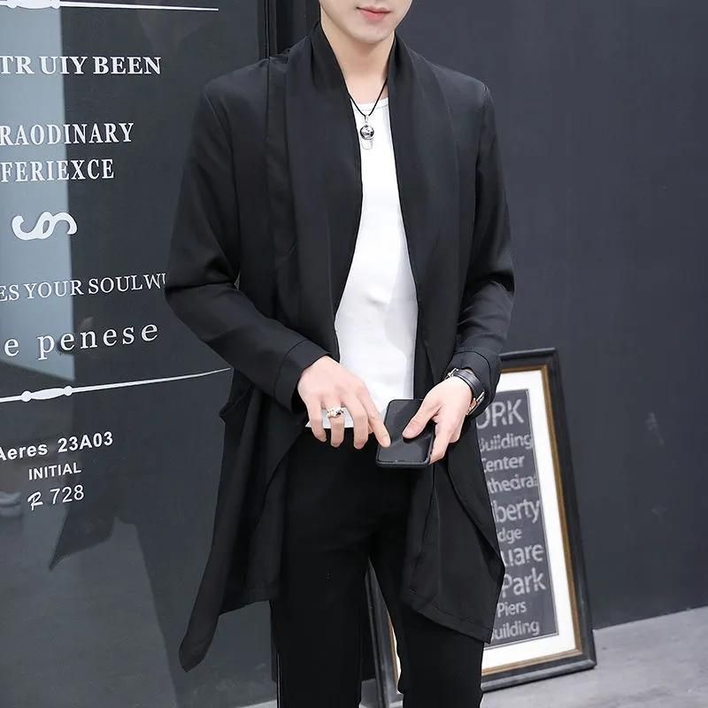 Men Clothing 2022 Men's Ultra-thin Windbreaker Mid-length Summer Sun Protection Clothes Coat Trend Korean Version Handsome Cloak