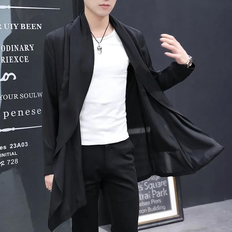 Men Clothing 2022 Men's Ultra-thin Windbreaker Mid-length Summer Sun Protection Clothes Coat Trend Korean Version Handsome Cloak
