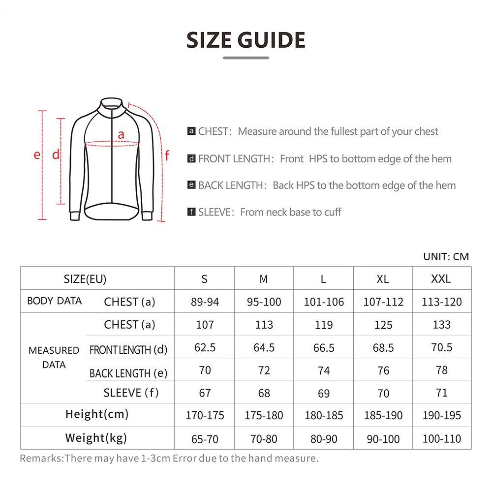 Men Cycling Jacket Windproof Long Sleeve Bicycle Jersey MTB